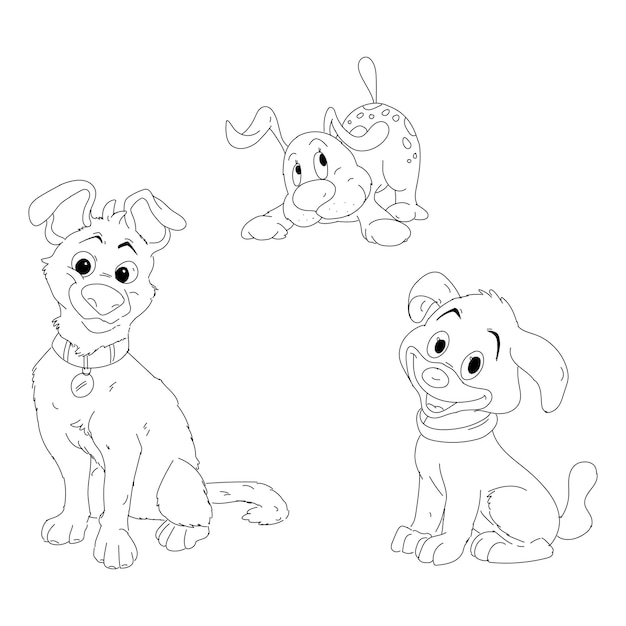 Hand Drawn Free Vector Cute Dog