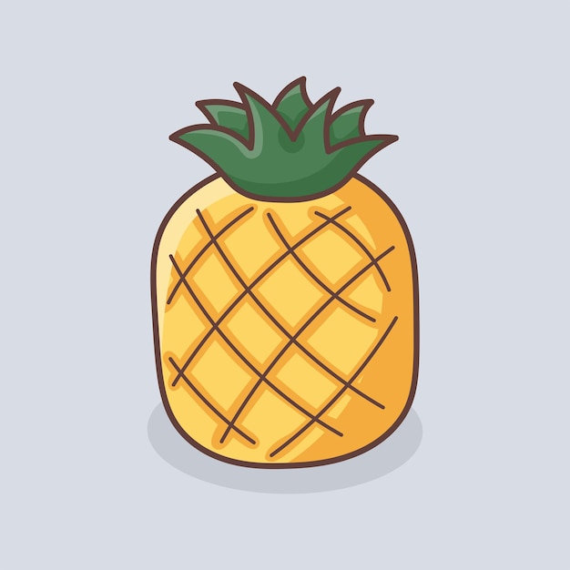 Hand Drawn Fresh Pineapple Fruit Illustration