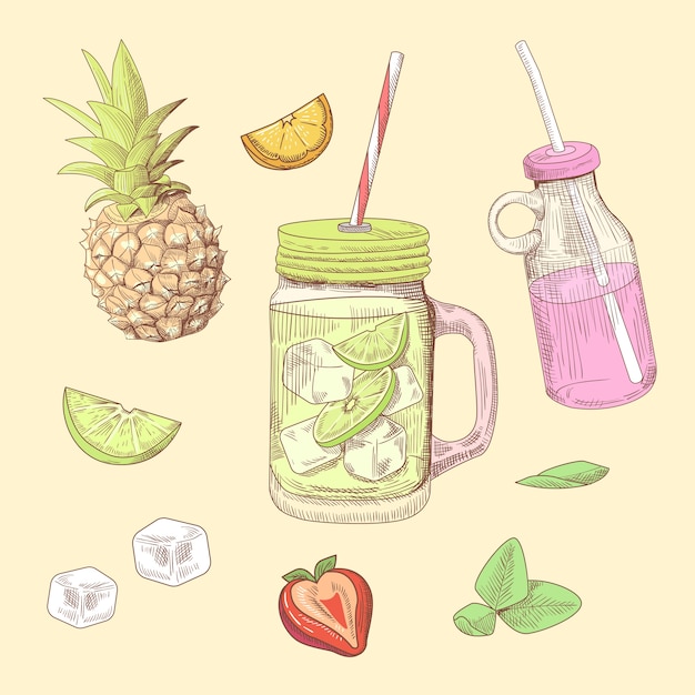 Hand Drawn Fresh Summer Drinks