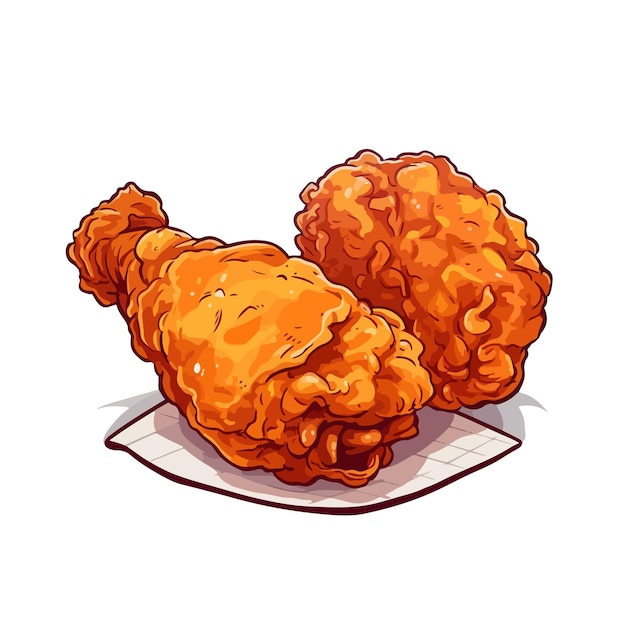 hand drawn fried chicken illustration