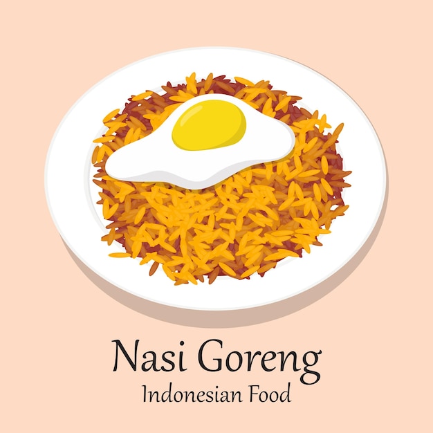 Hand drawn fried rice with egg in vector design