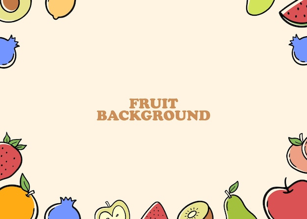 hand drawn fruit background template