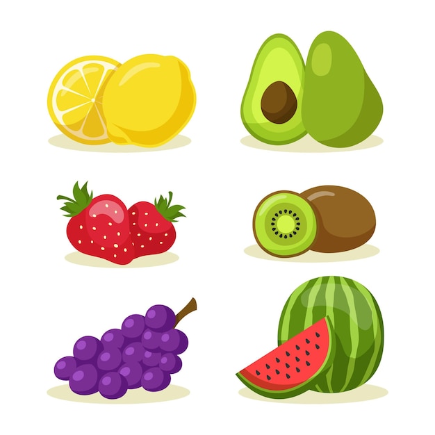 Hand drawn fruit collection