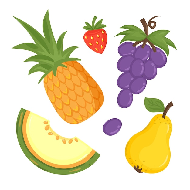 Hand drawn fruit collection