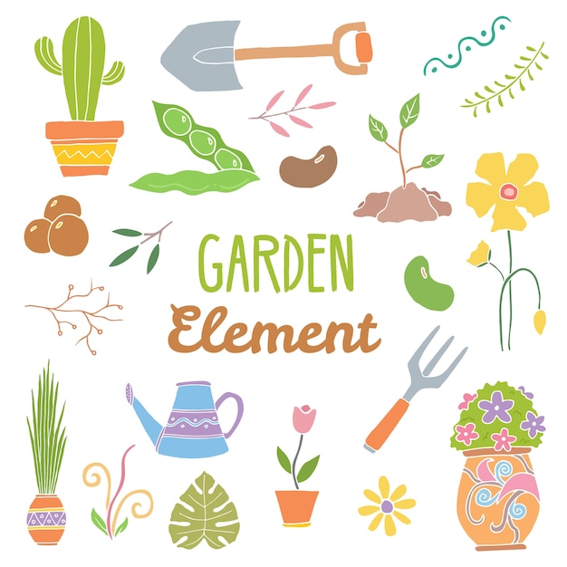 Hand drawn Garden Elements