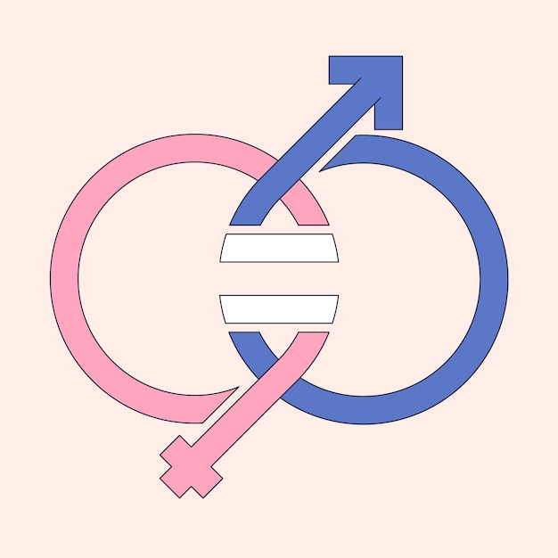 Vector hand drawn gender equality icon/symbol