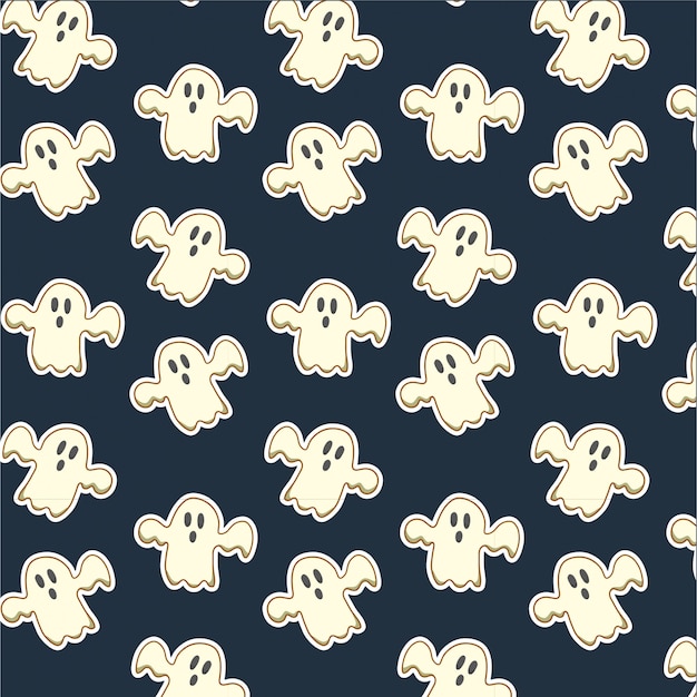 Hand drawn ghost pattern