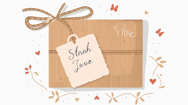 Vector hand drawn gift box tag sale shopping label