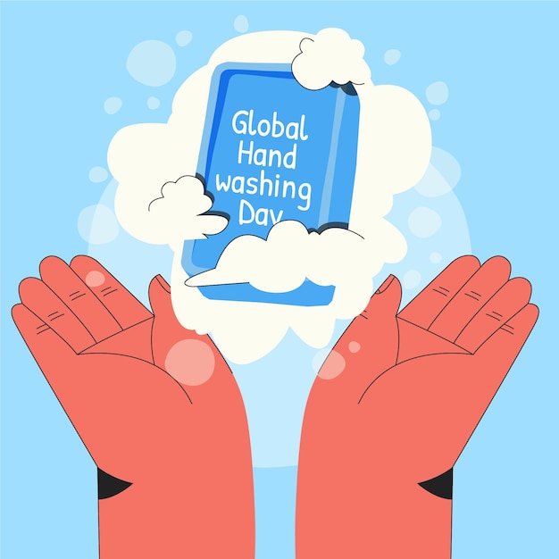 Hand drawn global handwashing day illustration