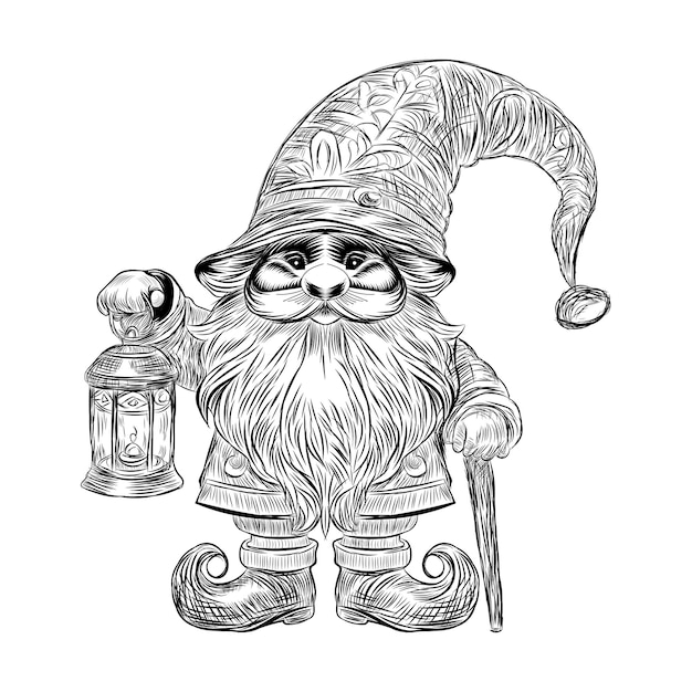 hand drawn gnome vector design