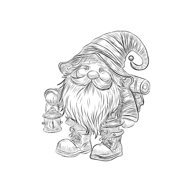 hand drawn gnome vector design