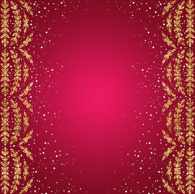 Hand Drawn Gold Christmas Background