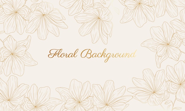 hand drawn golden floral background