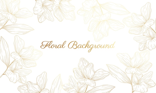 hand drawn golden floral background