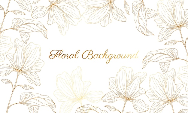 hand drawn golden floral background