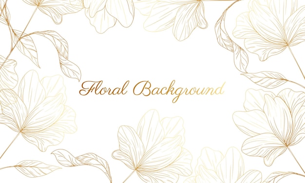 hand drawn golden floral background