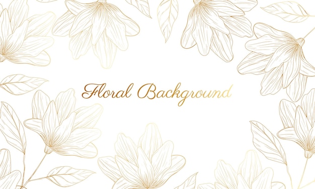 hand drawn golden floral background