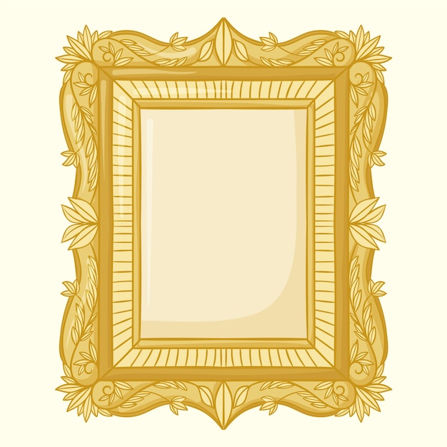 Hand drawn golden frame