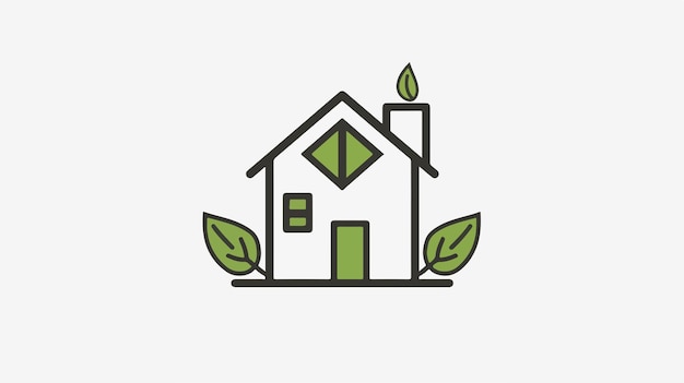 Vector hand drawn green house logo icon vector