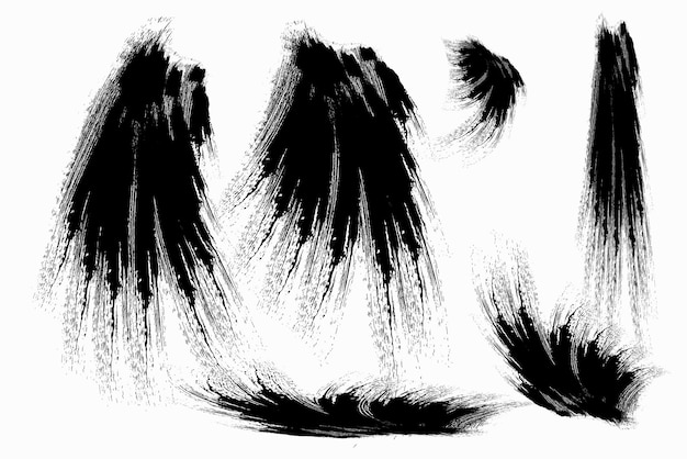 Hand Drawn Grunge Brush vector Set of Hand Drawn Grunge Brush Smears Black vector brush strokes