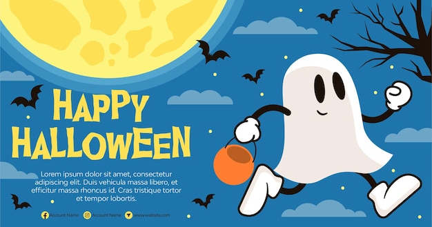 Hand Drawn Halloween Banner Background Design