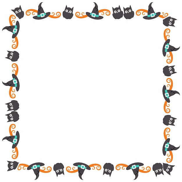 Vector hand drawn halloween frame template design