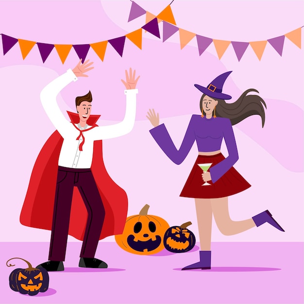 Vector hand drawn halloween illustration