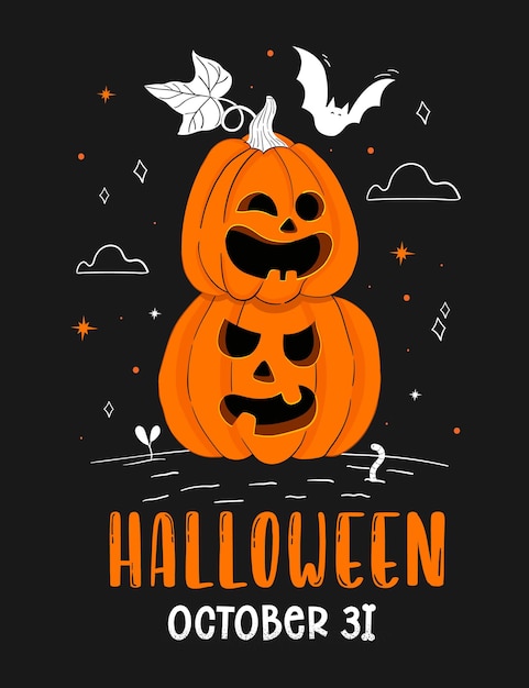 Hand drawn halloween party poster