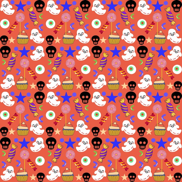 Hand drawn halloween pattern design With halloween Background