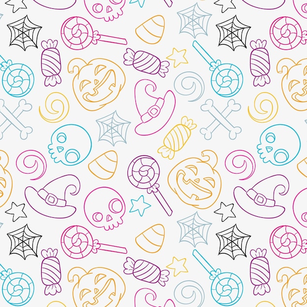 Hand drawn halloween pattern