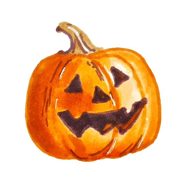 Hand drawn Halloween pumpkin clipart