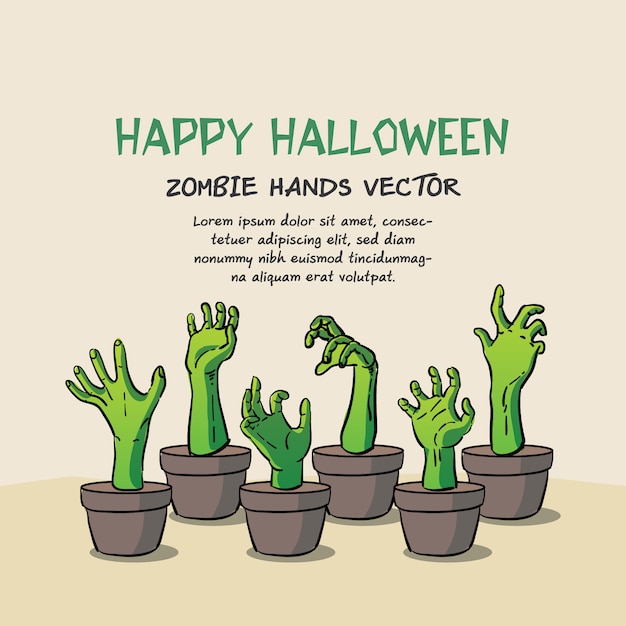 Hand drawn halloween zombie illustration