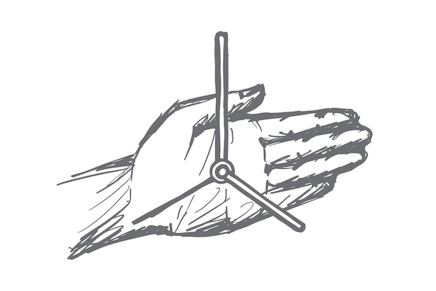  hand drawn hand clock concept sketch