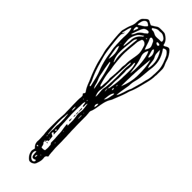 Hand Drawn hand mixer doodle. Sketch style icon. Decoration element. Isolated on white background. Flat design. Vector illustration.