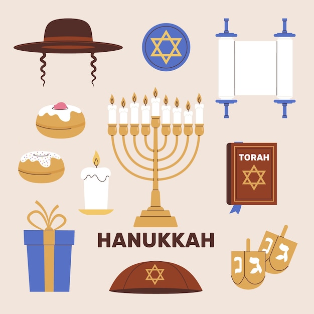 Hand drawn hanukkah concept