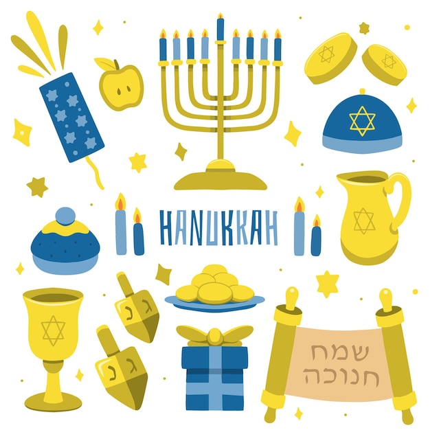 Hand drawn hanukkah concept