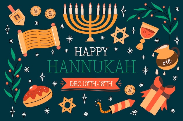 Hand drawn hanukkah concept