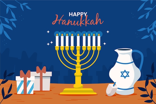 Hand drawn hanukkah concept