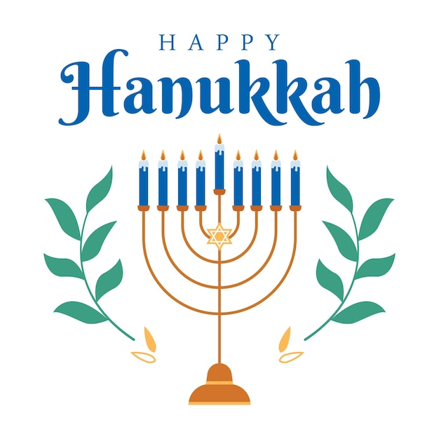 Hand Drawn Hanukkah Flat Design Background