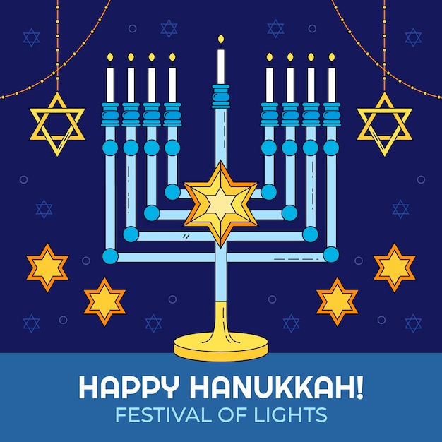 Hand drawn hanukkah illustration