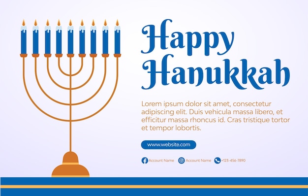 Hand Drawn Hanukkah Landing Page Banner Background