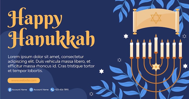 Hand Drawn Hanukkah Landing Page Banner Background