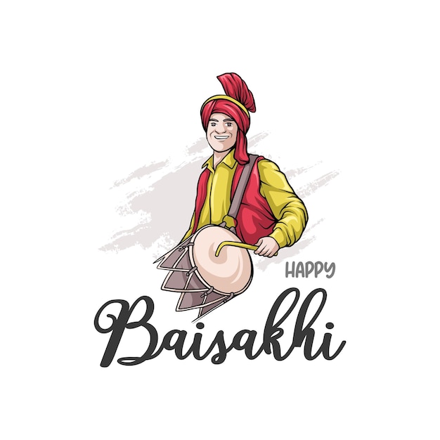 Hand drawn happy Baisakhi