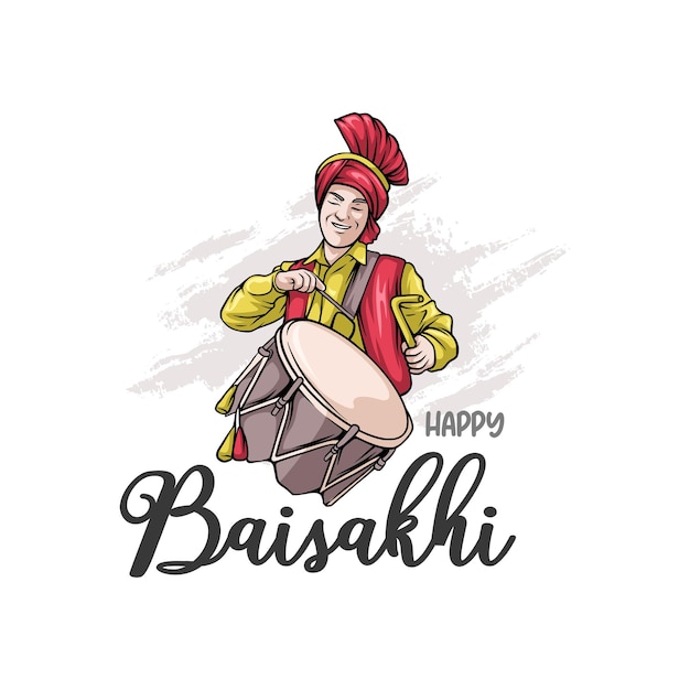 Hand drawn happy Baisakhi