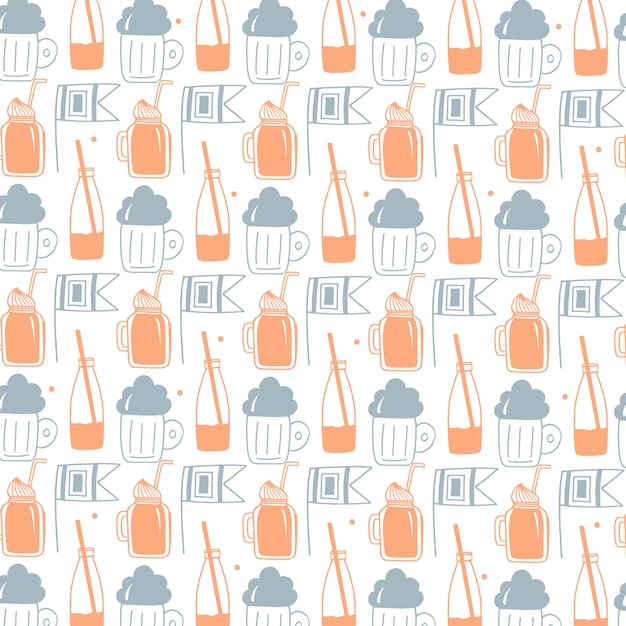 Hand Drawn Happy Birthday Pattern Background