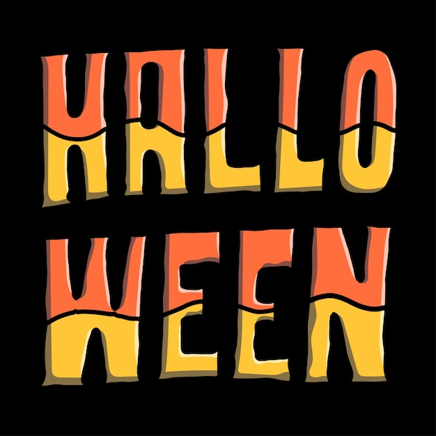 Hand Drawn Happy Halloween Lettering Typography