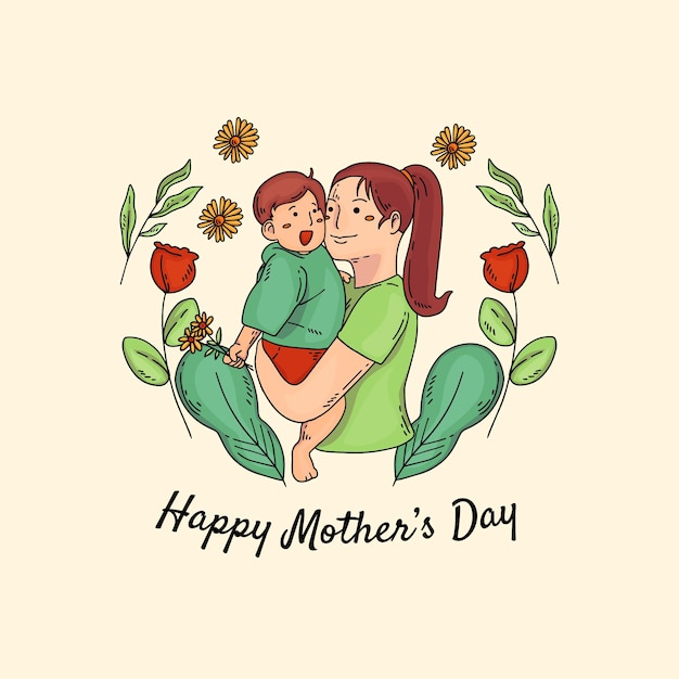 Hand Drawn Happy Mother s Day