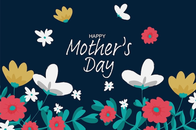 Hand drawn happy mothers day background Vector illustration