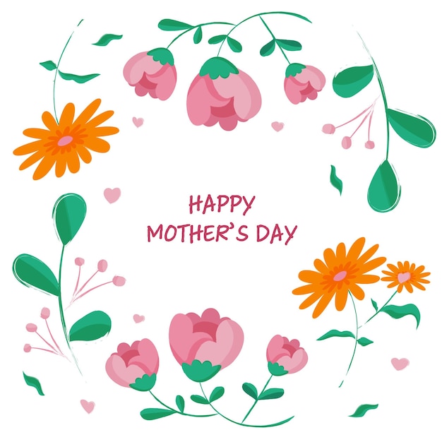 Hand drawn happy mothers day background Vector illustration