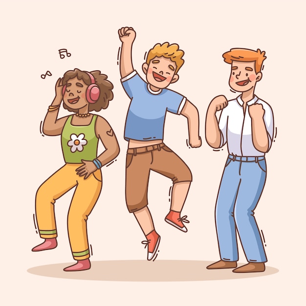 Hand drawn happy people illustration